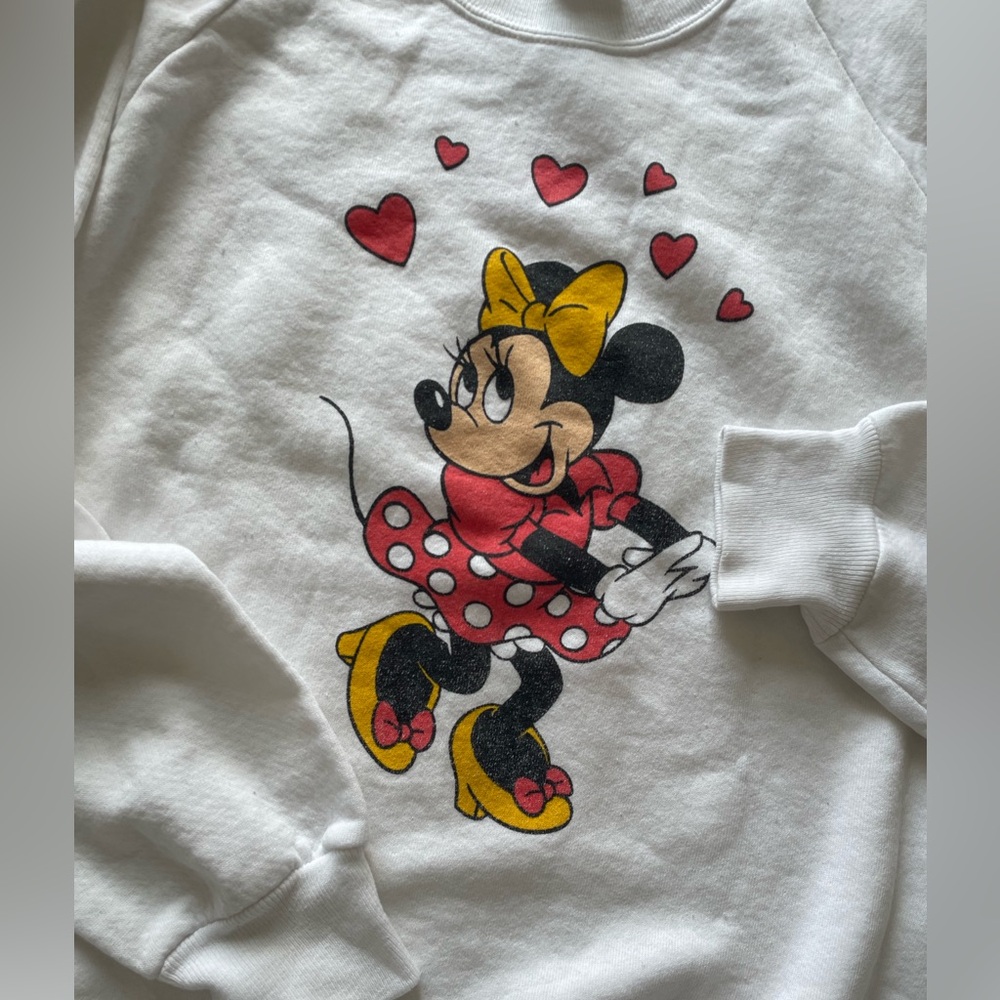 Vintage Disney Minnie Mouse White Sweatshirt - L